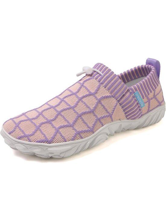 ?Men\'s Light Purple Knit Pull on Comfortable Elastic Adjustable Non Slip Shoes main image 4